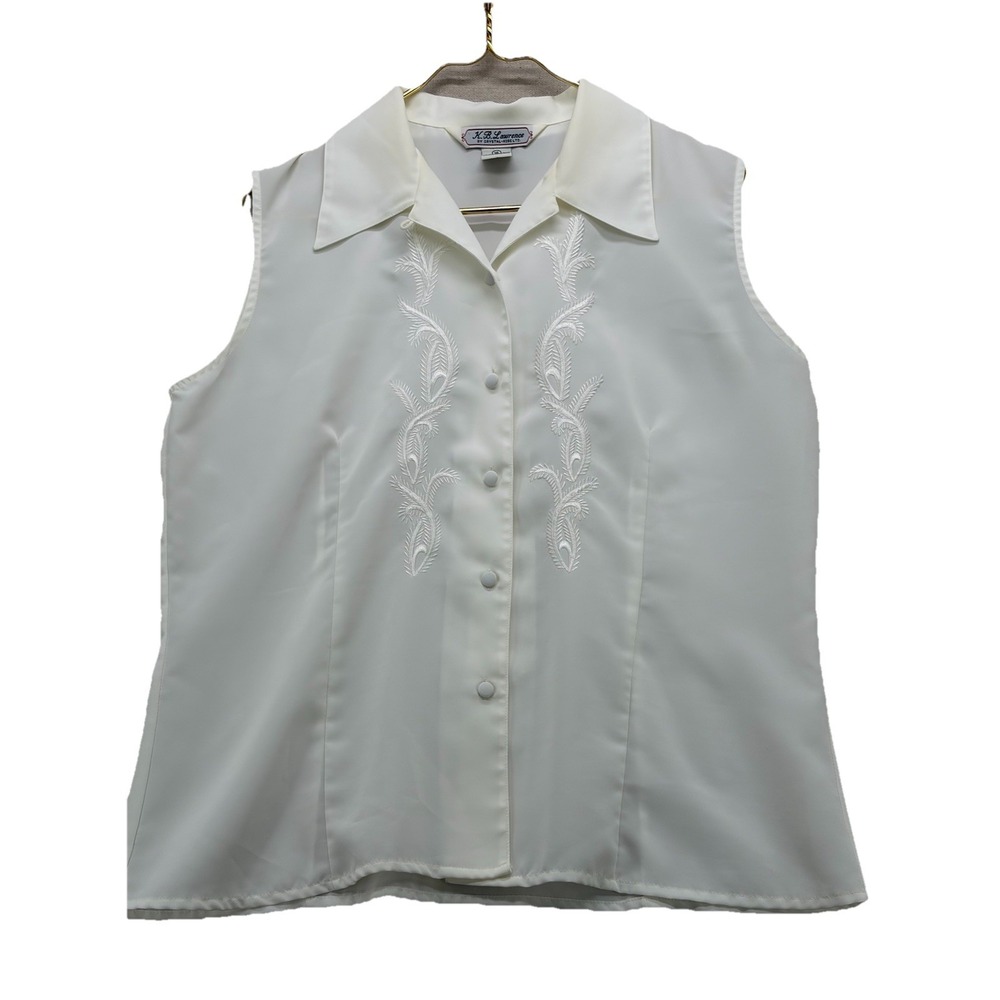 granny core minimalist Vintage KB Lawrence Women's 16 White Cream Blouse
